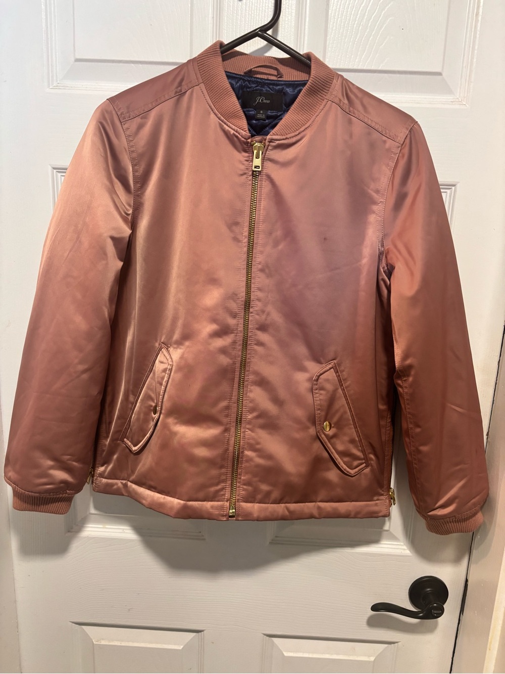 J. Crew Women’s Satin Bomber Jacket - Rose Copper